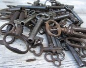 Only 1 One Antique Skeleton Key Hollow Barrel Style Industrial Antique Gothic for Art or Collection Old Fashion Ornate