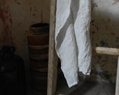 Set of 2 Striped Linen Tea Towels Rustic Country Feeling Wrinkled Texture - KnockKnockLinen