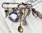 VERONICA Macabre Mourning Victorian Art Cameo Pin Brooch By Odd PRINCESS, Wearable Art