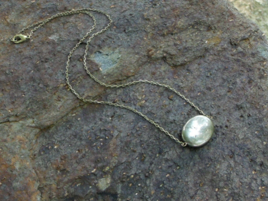 Simple Pyrite - Shinny Pyrite and Brass OX Necklace