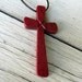 Wood Cross Pendant - Brazilian Purpleheart - Large Statement Piece