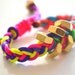 Rainbow Steampunk Hex Nut Neon Pink Gold Braided Bracelet Pull Tie