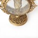 Vintage Perfume Bottle with Dauber, Gold Filigree, Cherub & Floral Design, Beveled Glass