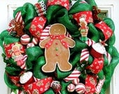 Gingerbread Mesh Wreath Sweets Candy