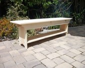 Unfinished 5-Foot Wooden Bench with Shelf