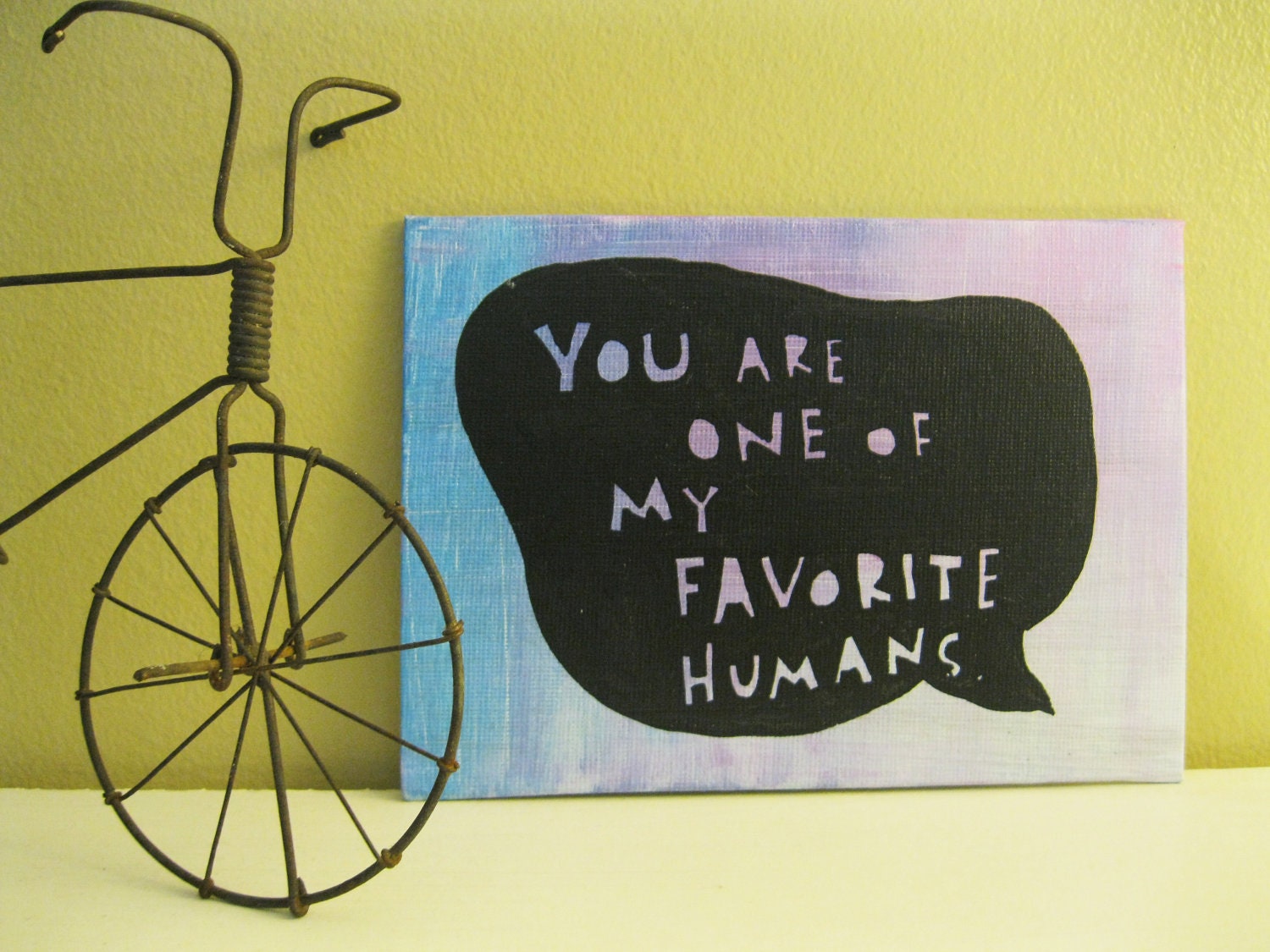 Tiny Painted Canvas - Favorite Human - FREE SHIPPING