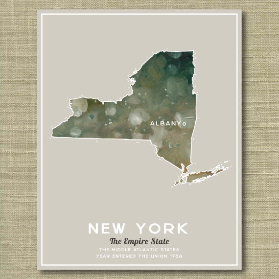 New York State - Illustrated States of America 11 x 14