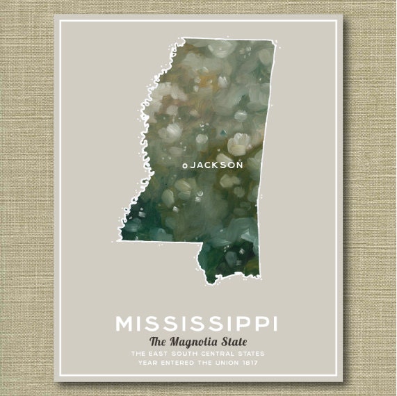 Mississippi State - Illustrated States of America 11 x 14