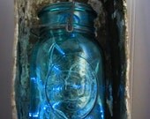 Rustic Mud Pan LED Mason Jar Accent Light