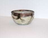 Hope is the thing with feathers -- Red Bronze and White Crackle Raku Fired Bowl