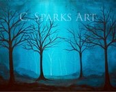 12"x6" PRINT - Secrets of the Forest Painting