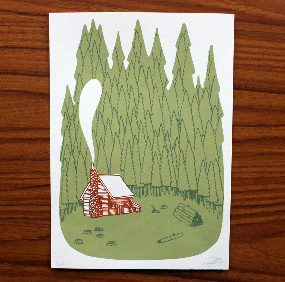 Down to the Woods - A4 Screenprint