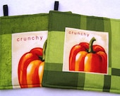 Hot Pads Trivets Set of Two Pot Holders Fresh picked Pumpkins
