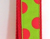 Big Red Dots, Key Fob, Key Chain, Wristlet
