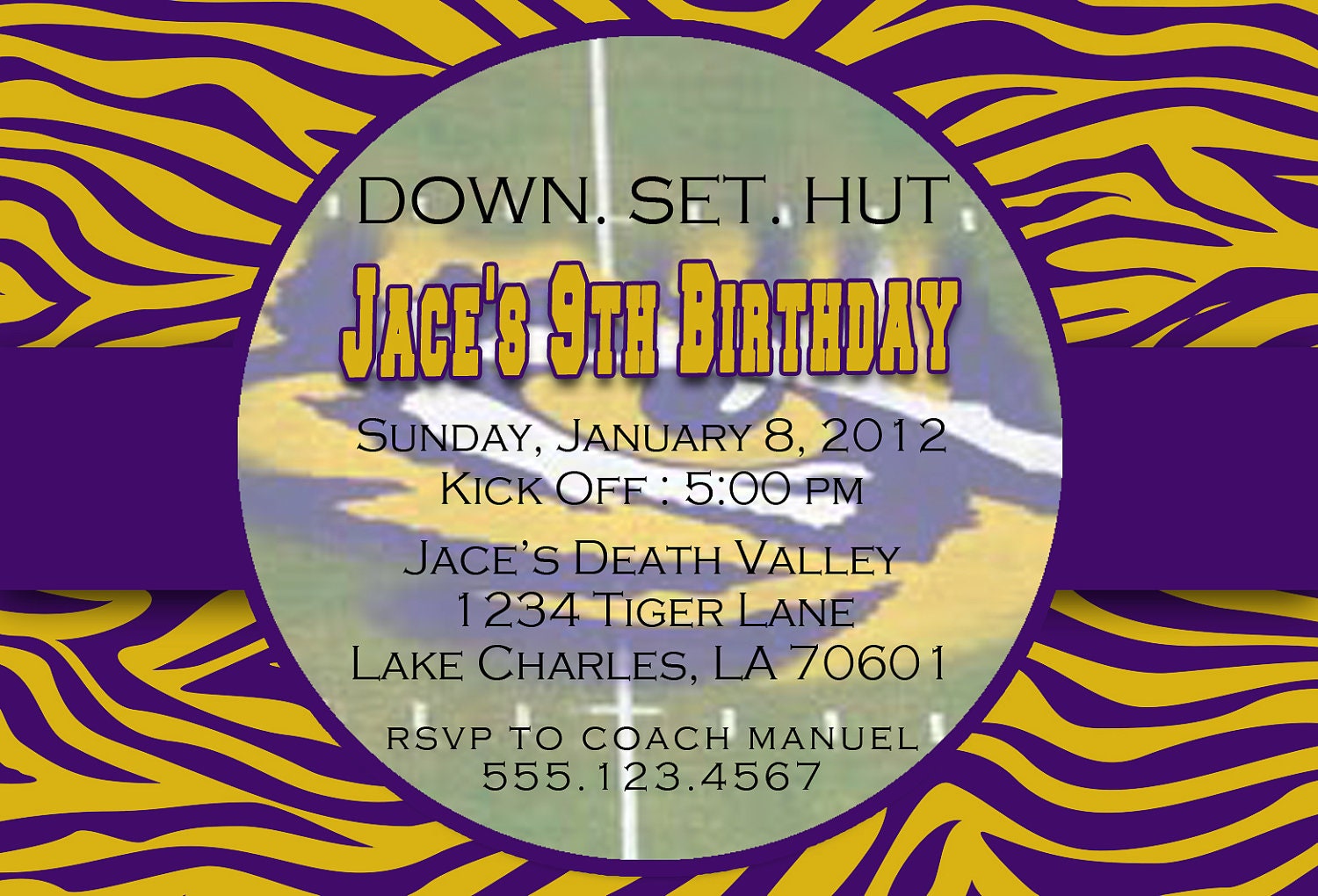 LSU Tigers - Football Birthday Party Custom Invitation Il_170x135