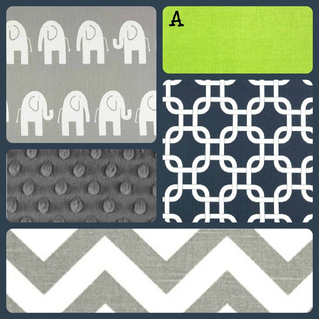 Baby Crib Bedding Chevron Elephants
