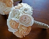 Handmade Custom Wedding Bouquet- Champagne Ivory Bridal Bridesmaid Bouquet, Alternative Bouquet, Fall Autumn Bouquet Keepsake Bouquet