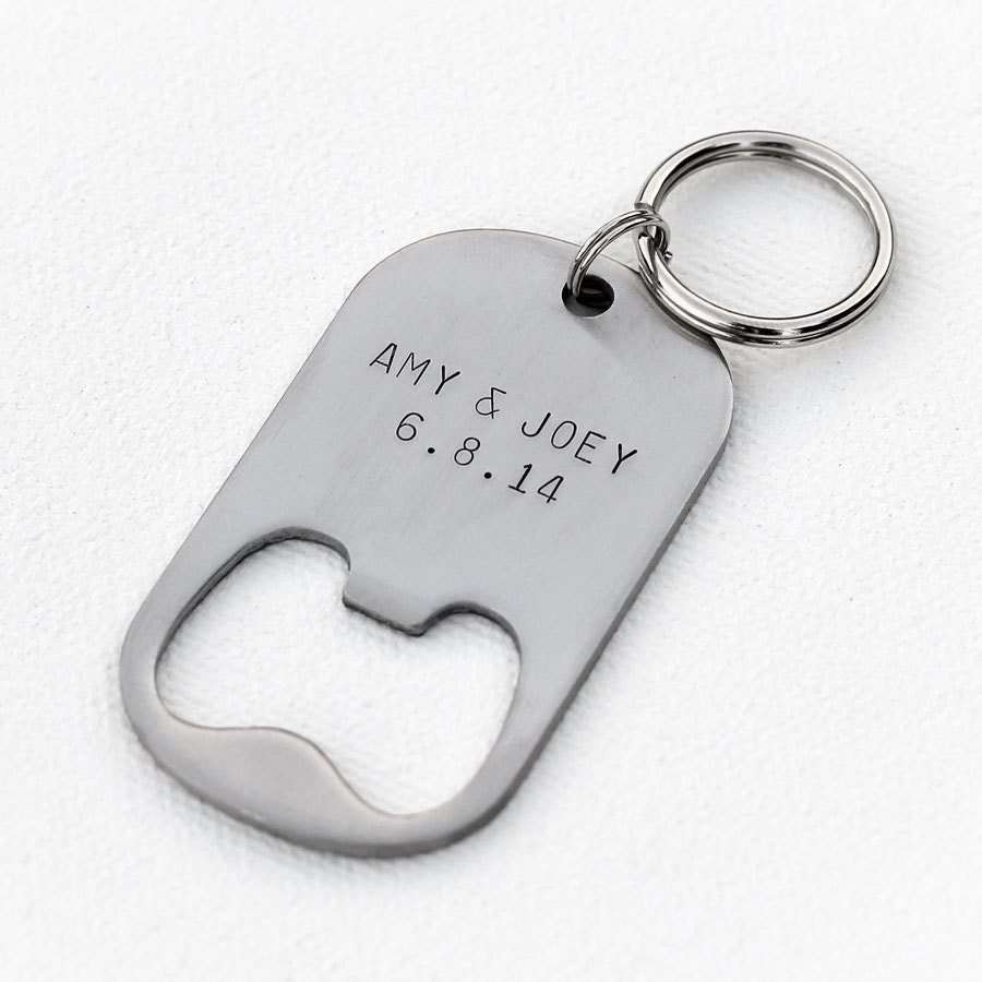 Set of 12 - GROOMSMEN GIFTS Personalized Bottle Opener Key Chains - Wedding Best Man