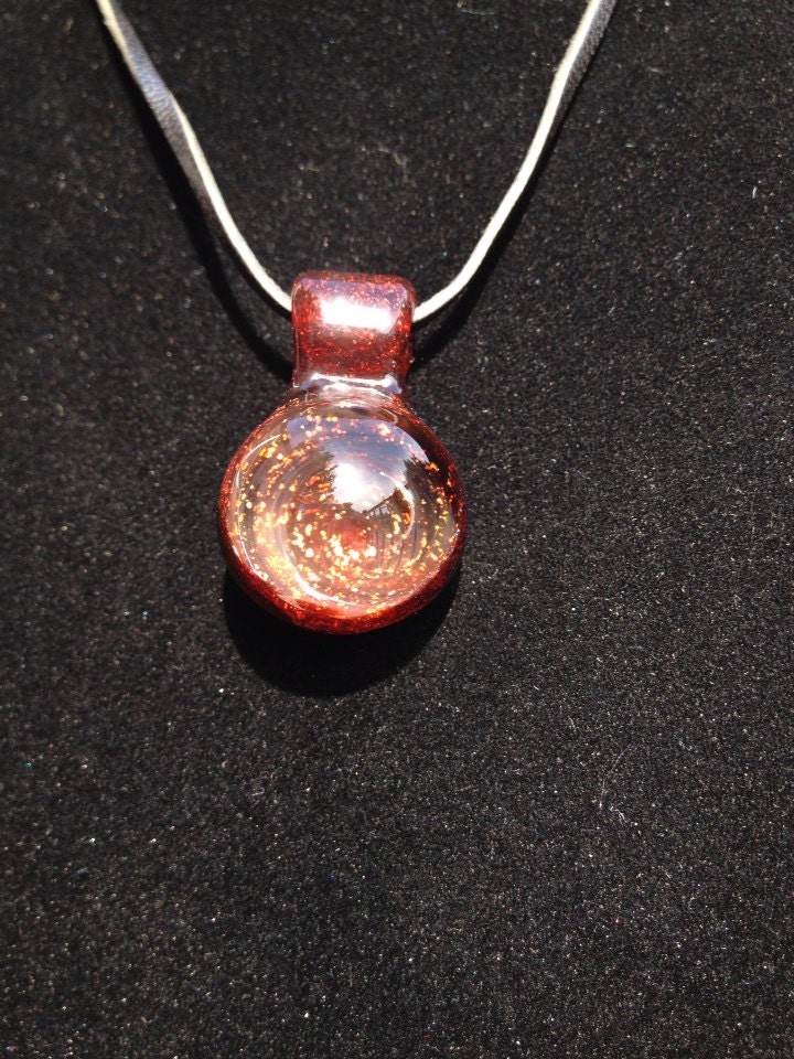 Rubies and Gold Dichroic Vortex Pendant 