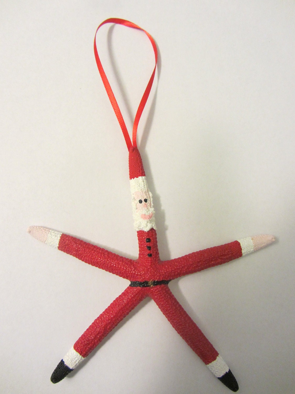 Starfish Santa Ornaments - Set of 3 Santa Ornaments - REAL Starfish