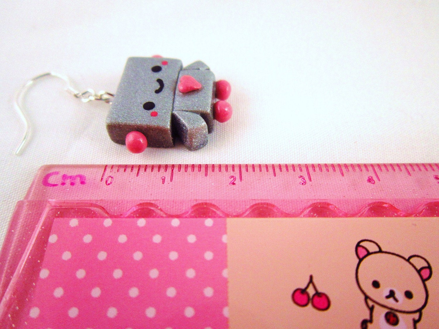 Robot Kawaii Polymer Clay Dangle Earrings