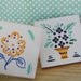set of 2 small portuguese handpainted tiles - floral