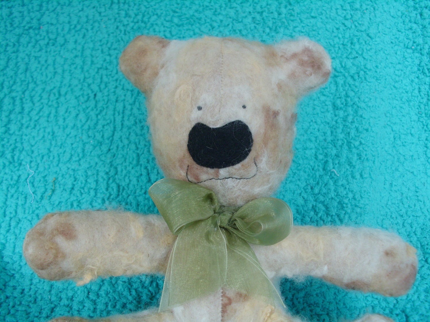 Adorable Teddy Bear Artist Bear Felted Plush Plushie Soft Animal Softie Soft Sculpture Ooak