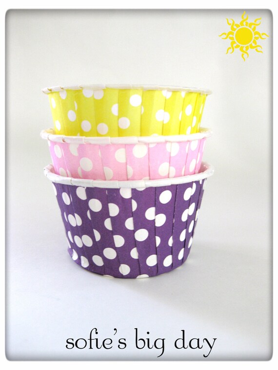 TANGLED/ RAPUNZEL Color Asortment- Polka Dot Cupcake Liners/ Candy Cups-Fruit Cups-20 count-ice cream cups-rapunzel Il_570xn