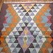 Yuner/ Vintage Kilim Rug ,Antique Kilim Rug, Decorative Rug,59 Years Old,sky blue, white,brown,color riot,53.2X37.6 inch