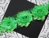 1 Yard Lime Chiffon Flower Shabby Rose Trim