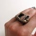 Thick Melting Carved and Cast Bronze Ring