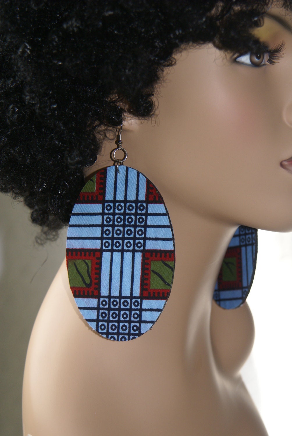Large Fabric Covered Earrings