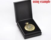 1pc Pocket Watch Black Velvet Gift Box Case 9.5x7.5x3cm- Ships Immediately from California - PW11
