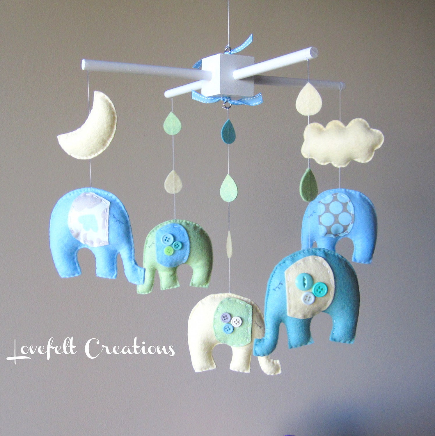 Baby mobile - Baby crib Mobile - Eli Elephant Mobile - Nursery Mobile - Baby boy Mobile - You can PICK ur COLORS and FABRIC :)