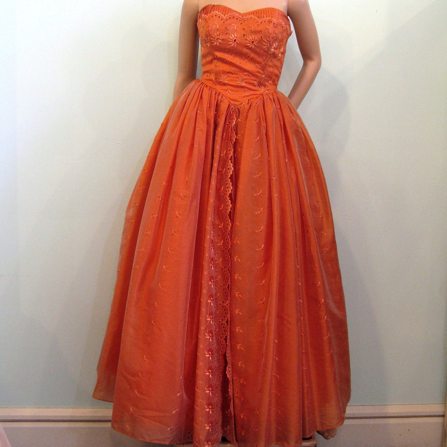 1950s Ballgown // CINNAMON KISSES // 50s Prom Dress // XS