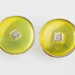 Vintage GIVENCHY Lime Green Clip on Disc Earrings
