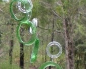 RECYCLING BOTTLES into wind chimes, handmade, green and eco friendly, mobile, windchimes, soothing music,  236