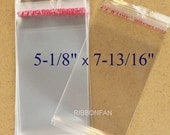 100 pcs  5-1/8" x 7-13/16" Clear Resealable Cello Bags Polypropylene Poly Bags Packaging Bags Cellophane Bags R6E4a3