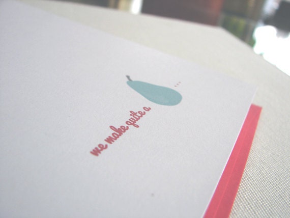Funny Valentine Couple Love Card - Funny Wedding Love Card - Funny Anniversary Love Card - Love Pear