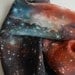 Galaxy Print Nebula Star Silk Scarf Square Women Gift Orange Constellation