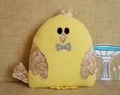 Yellow Hipster Nerd Bird Stuffed Animal Room Decor