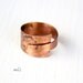 Handcrafted Copper Folded Eco Friendly Oxidized Wide Rustic Metalwork Open Adjustable Band Statement Ring Gift for Her-Size 6.5