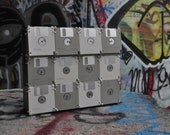 Neutral Chic messenger floppy disk bag for the sophisticated geek