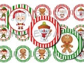 Christmas 3 Bottle Cap Image Sheet