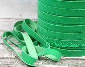 Stretch VELVET Elastic 5/8th inch width - 5 yds - Emerald