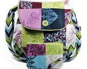 Hobo Shoulder Bag Patchwork Purple Green Teal Navy Blue
