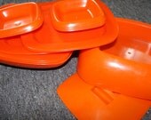 Vintage Orange self contained dish set