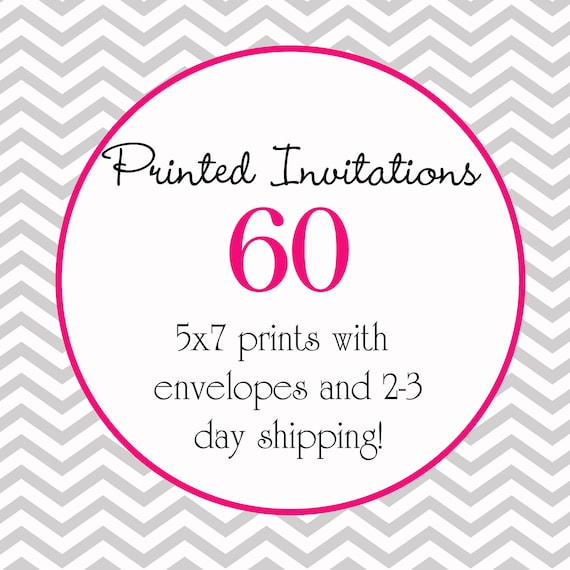 60 Printed Invitations & envelope color choice Il_570xn