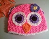 Baby Owl Hat Crochet - Newborn NB Beanie Boy Girl Costume Halloween Thanksgiving Costume Photo Prop Christmas Gift Winter Outfit
