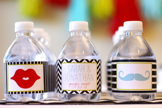 Water Bottle Labels - from Gender Reveal Kit - PRINTABLE Il_570xn